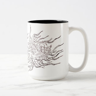 Wanderndes Vogel Japanischer Yokai-Design Zweifarbige Tasse