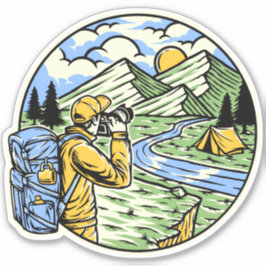 Wanderrucksack Camping Naturfotograf Aufkleber