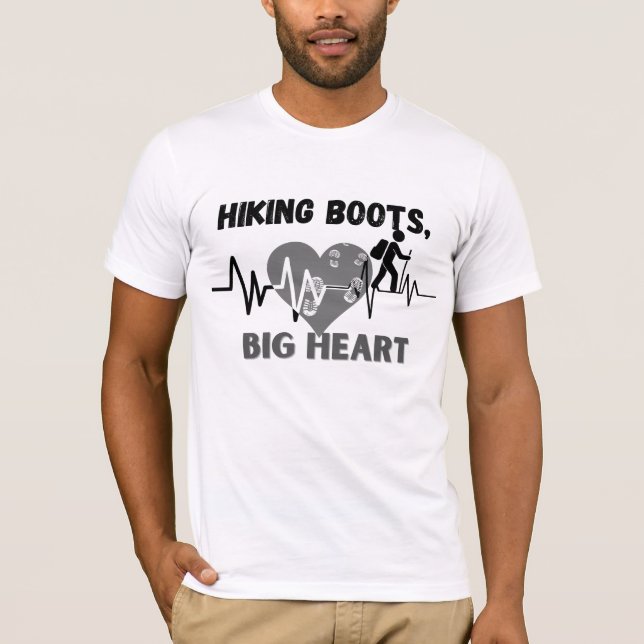Wanderstiefel, großes Herz - Naturschönes Soul T-Shirt (Vorderseite)