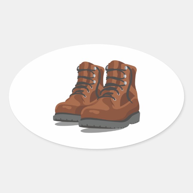 Wanderstiefel Ovaler Aufkleber (Vorderseite)