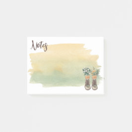Wanderstiefel und Wildblumen Post-it Klebezettel