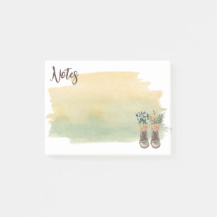 Wanderstiefel und Wildblumen Post-it Klebezettel