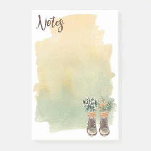 Wanderstiefel & Wildblumen Post-it Klebezettel