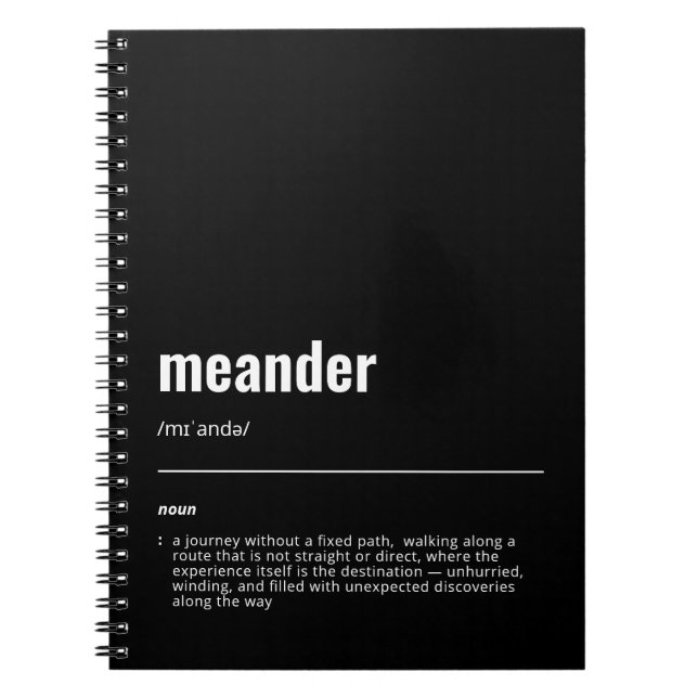 WanderTag - Meander Black Notebook Notizblock (Vorderseite)
