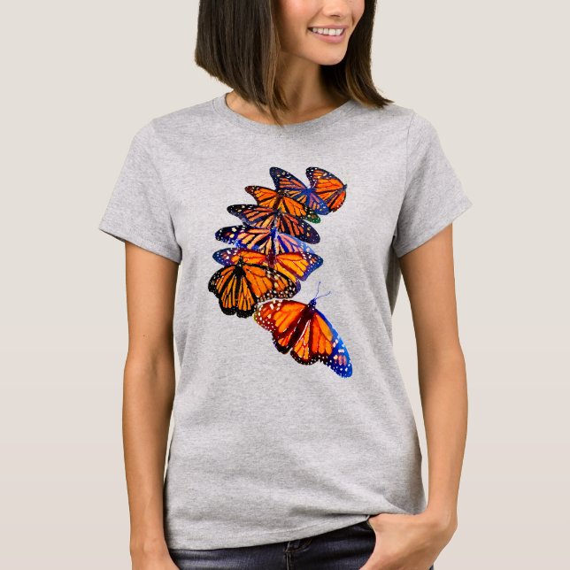 Wanderung der Schmetterlinge in den Wasserfarben T-Shirt (Vorderseite)
