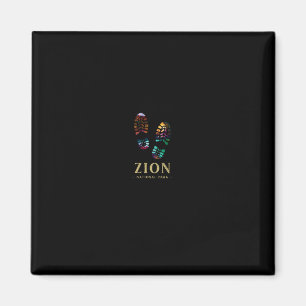 Wanderung im Zion National Park Wanderschuh Druck Magnet