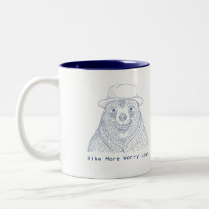 Wanderung mehr Besorgnis weniger / Lächelender Bär Zweifarbige Tasse