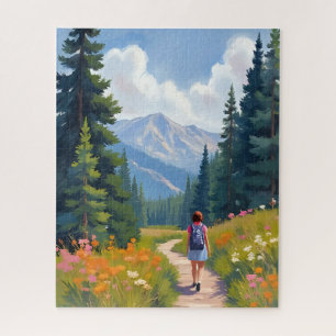 Wanderweg Berg Natur Landschaft Aquarell