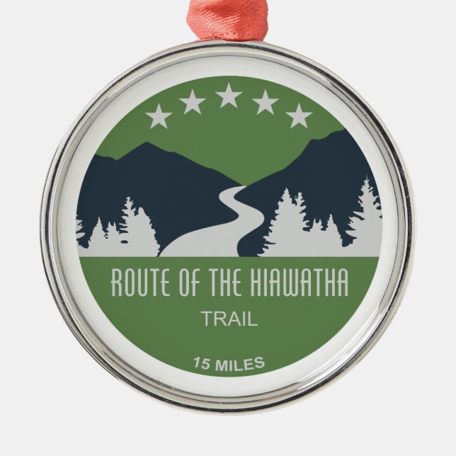 Wanderweg Hiawatha Ornament Aus Metall (Vorne)
