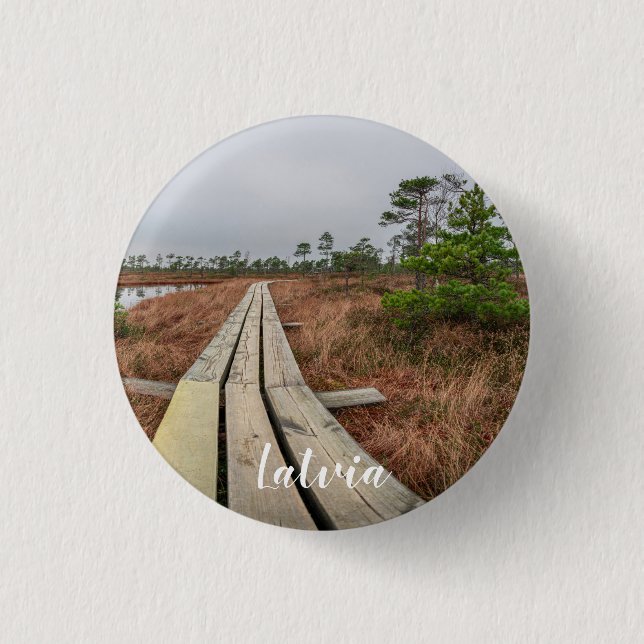 Wanderweg im Sumpf Button (Vorderseite)