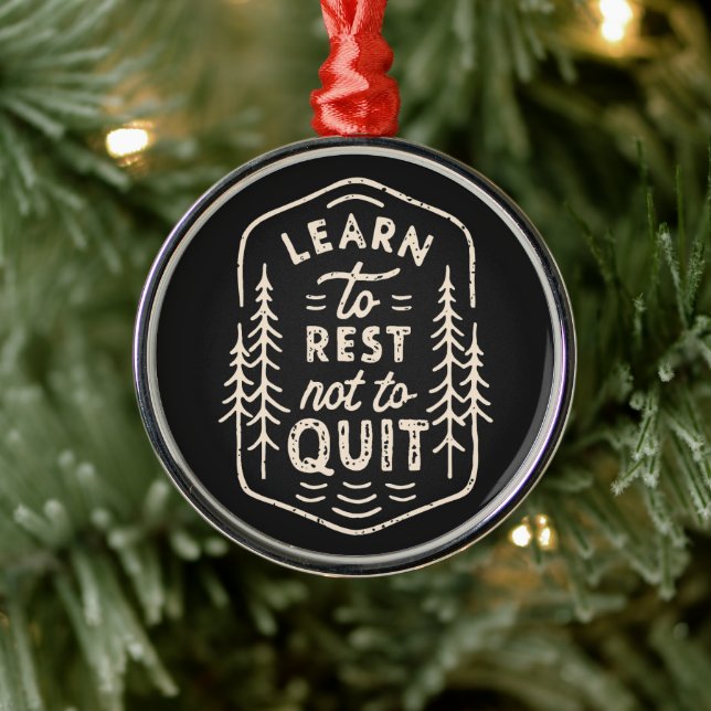 Wanderweg Läufer Motivation Retro rustikal schwarz Ornament Aus Metall (Baum)