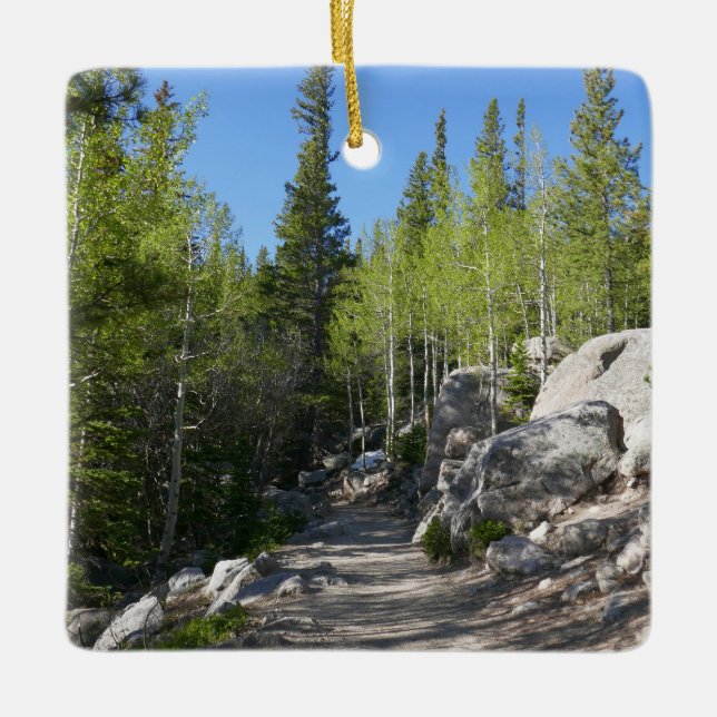 Wanderweg zu Alberta Falls Keramikornament (Vorderseite)