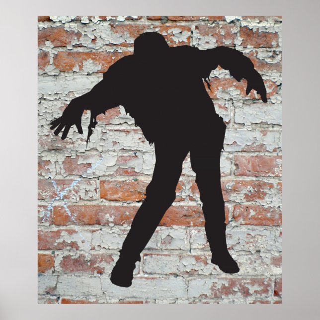 Wanderzombie-Silhouette-Poster Poster (Vorne)