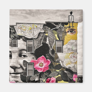 Wandgemälde aus Ziegelstein im Duschkopf Magnet