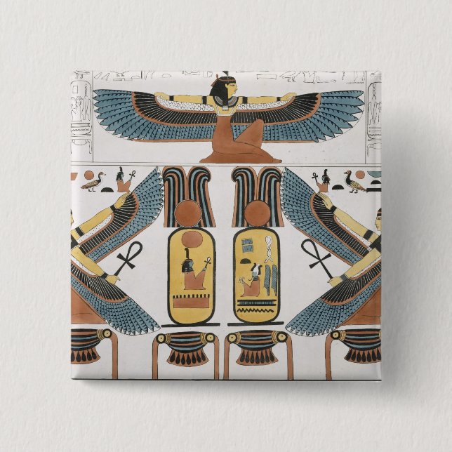 Wandgemälde von den Gräbern der Könige bei Thebes, Button (Vorderseite)