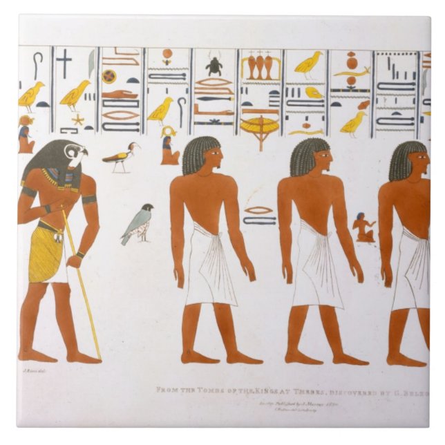 Wandgemälde von den Gräbern der Könige bei Thebes, Fliese (Vorderseite)