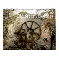 Wandkalender-alte Dampf-Motoren