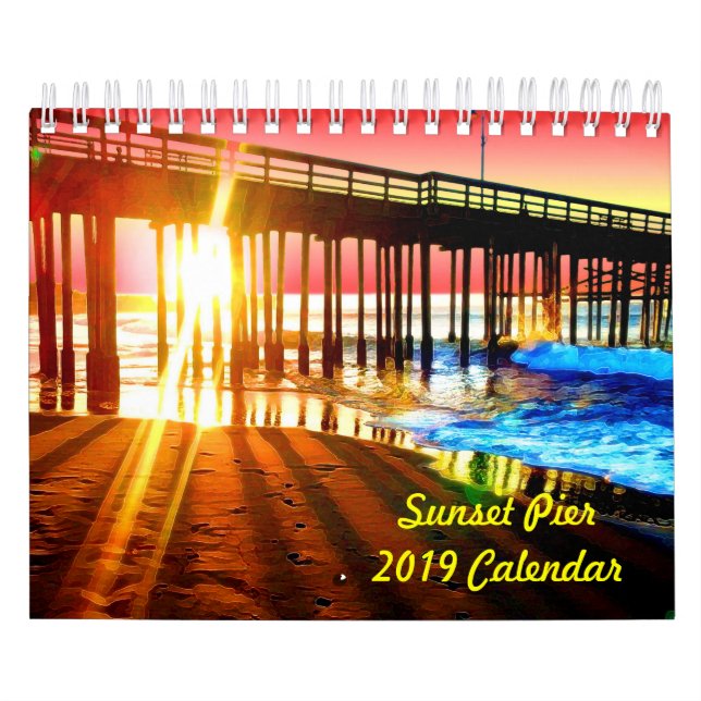 Wandkalender des Sonnenuntergang-Pier-2019 (Titelbild)