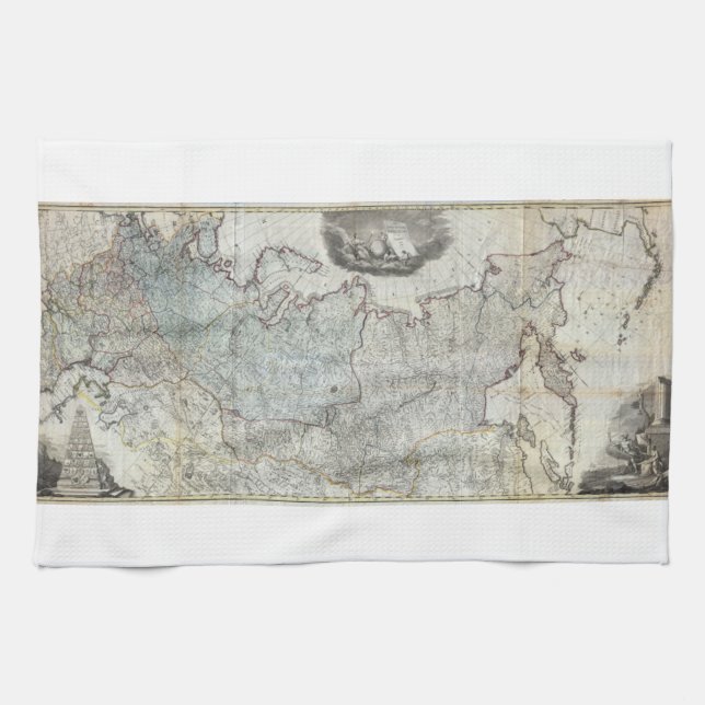 Wandkarte 1787 des russischen Reiches Geschirrtuch (Horizontal)