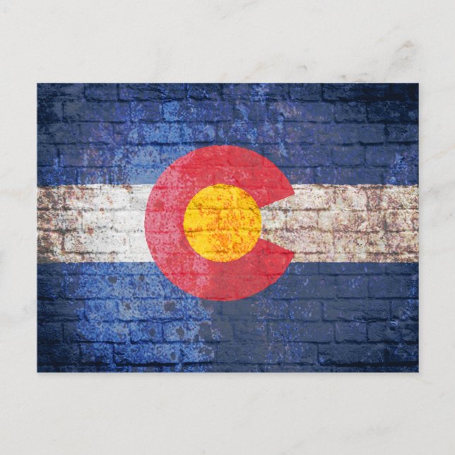 Wandkarte aus Colorado-Fahne Postkarte (Vorderseite)