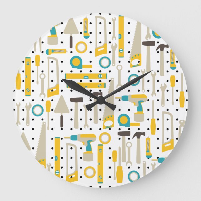 Wandklemme für Hardware und Bauwerkzeuge Große Wanduhr (Vorderseite)