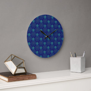 Wandklemme mit Blumenmuster Große Wanduhr