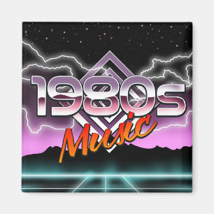 Wandkunst aus Holz zum Thema Musik der 1980er Jahr Magnet