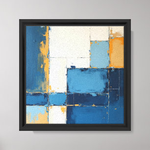 Wandkunst Druck Blau/Beige 1 von 3 Set Abstra Leinwanddruck