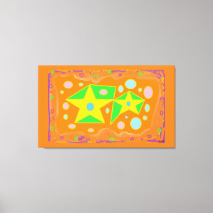 Wandkunst für Innendekorationen orange grün Leinwanddruck
