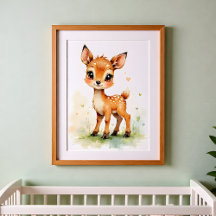 Wandkunst für Kinderzimmer mit Hirschen – Waldthem