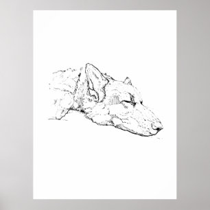 Wandkunst Illustration, Deutsche Schäferhund-Portr Poster