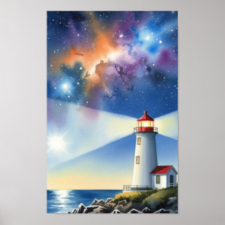 Wandkunst. Leuchtturm-Insel Poster