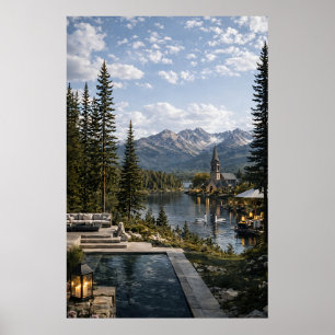Wandkunst mit Bergen für das Wohnzimmer Poster
