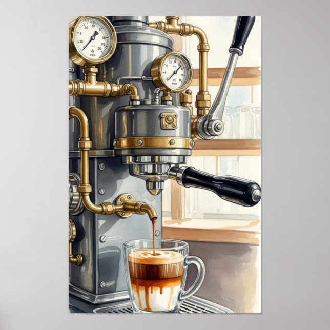 Wandkunst. Morgenstimmung Kaffee Poster (Vorne)