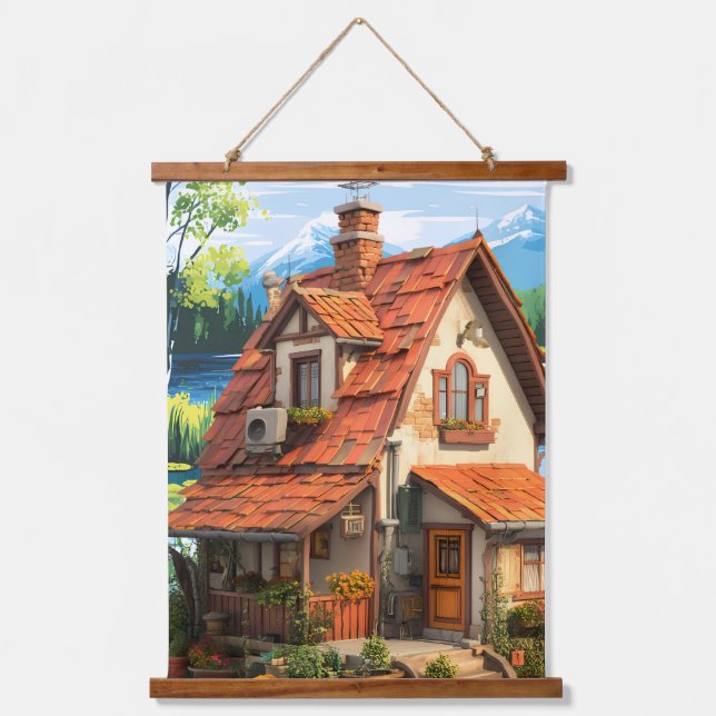 Wandkunst, Tapisserien Wandteppich Mit Holzrahmen (Vorderseite)