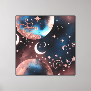 Wandkunst – Traumhafte Roségold-Himmelsleinwanddru Leinwanddruck