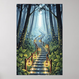 Wandkunst. Waldtreppe Poster