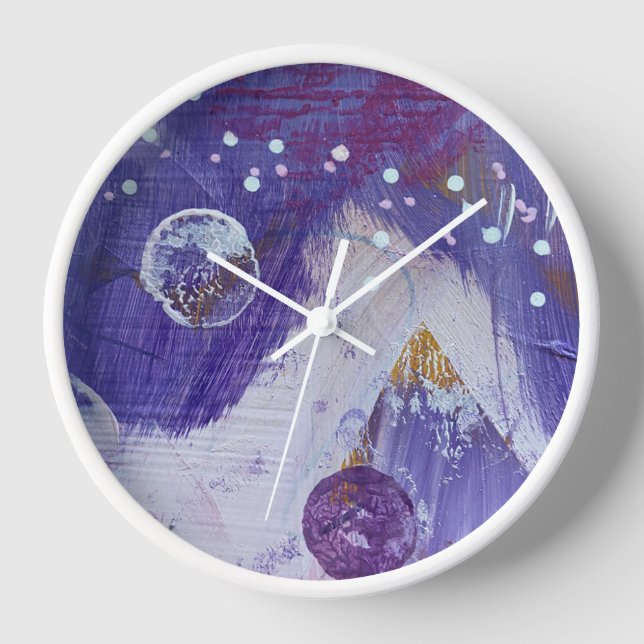 Wandleuchte im Mondbergdesign Uhr (Vorderseite)