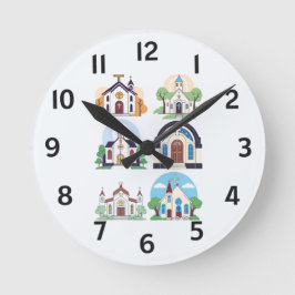 Wandleuchte mit einer Touch Christlichen Glaubens Runde Wanduhr
