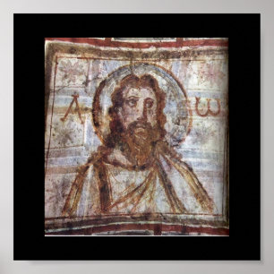 Wandmalerei aus dem Katakomb von Commodilla. Poster