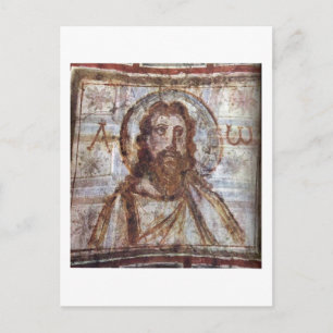 Wandmalerei aus dem Katakomb von Commodilla. Postkarte