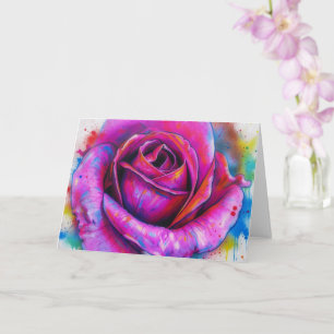 Wandmalerei-Rosenkunst Rosa Rosen-Blumen-Notizkart Karte