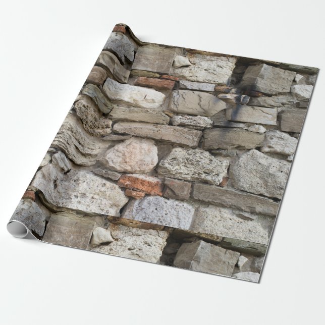 Wandmuster aus Naturstein Geschenkpapier (Ungerollt)