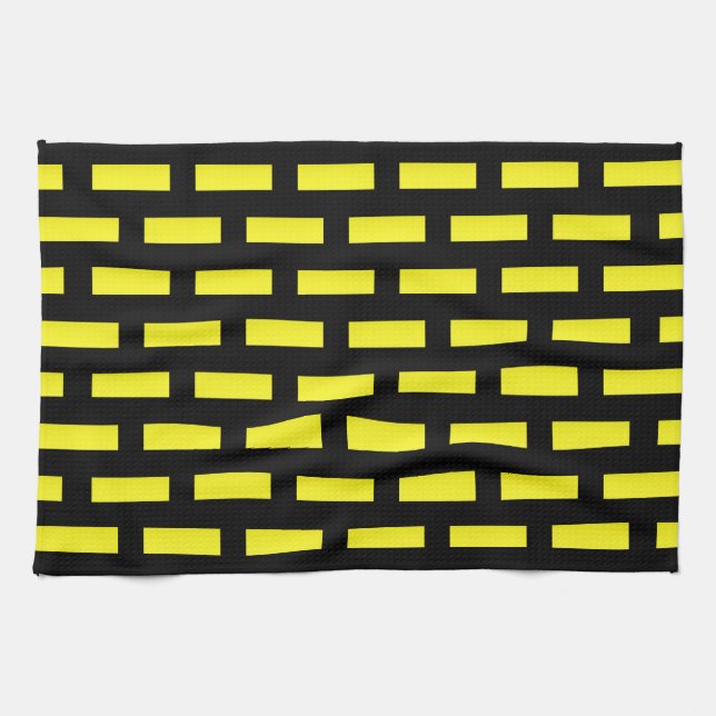 Wandmuster Schwarz und Gelb Geschirrtuch (Horizontal)