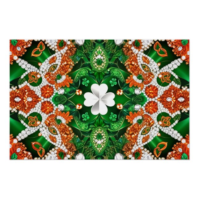 Wandplakat mit irischem Farbdesign Poster (Vorderseite)