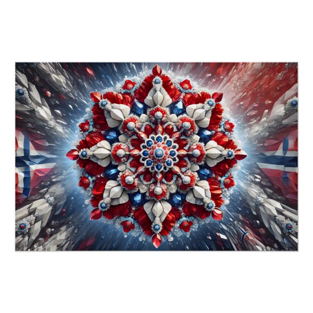 Wandplakat mit norwegischer Farbgestaltung Poster (Vorderseite)