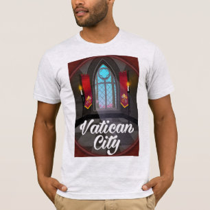Wandposter Karikatur Vatikanstadt Reisen T-Shirt