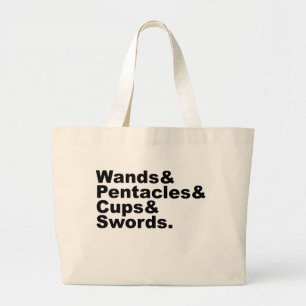 Wands & Pentagramms & Cups & Schwerter  Tarot Jumbo Stoffbeutel