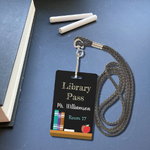 Wandtafel-Bibliotheksvertikal-Hall-Pass Ausweis