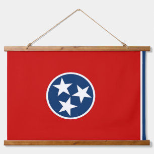 Wandtapestry mit Flagge von Tennessee, USA. Wandteppich Mit Holzrahmen
